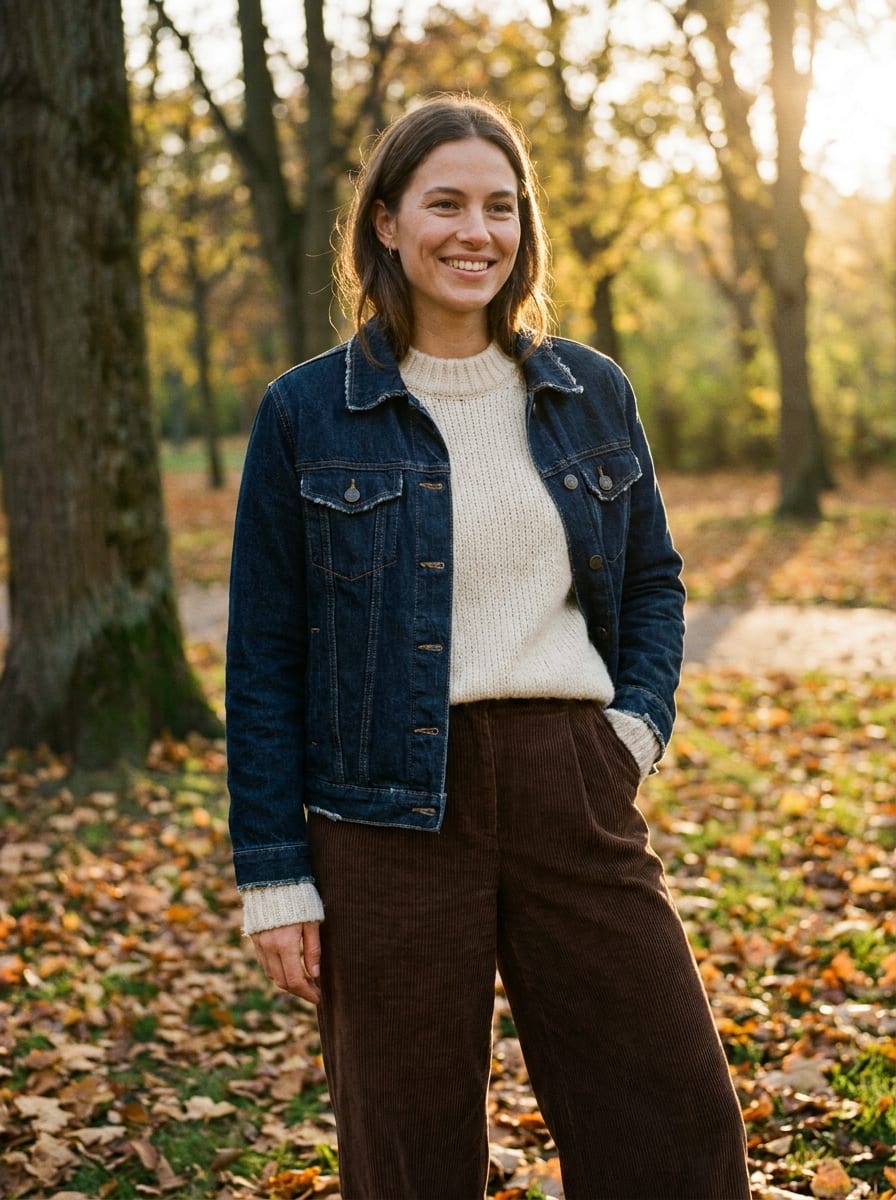Dunkle Denimjacke - Herbstjacke Damen 2026
